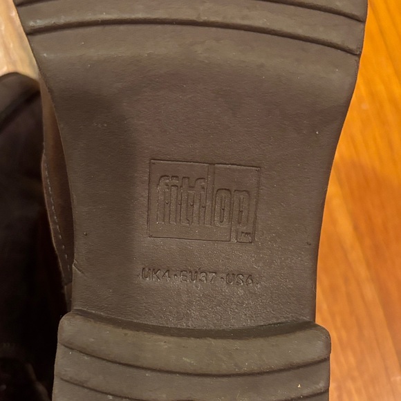 Fitflop Nisse Mixte Chocolate Leather and Wool Ankle Boots sz 6 - Picture 2 of 5